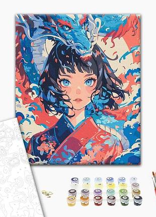 Картина по номерам "девушка, ставшая драконом" bs54078l 48×60 см