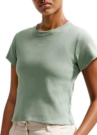 Футболка жіноча nike w nsw rib tght ss tee зелена