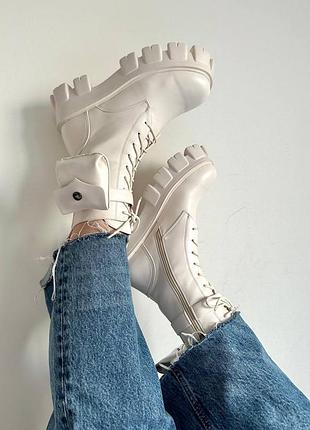 Черевики жіночі демі boyfriend boots white