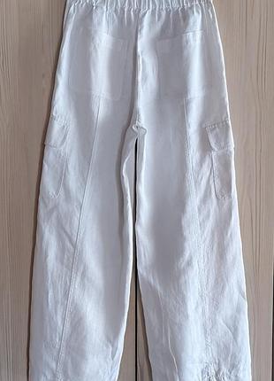 Белые льняные брюки-карго от marks &amp; spencer, 100% лен 8