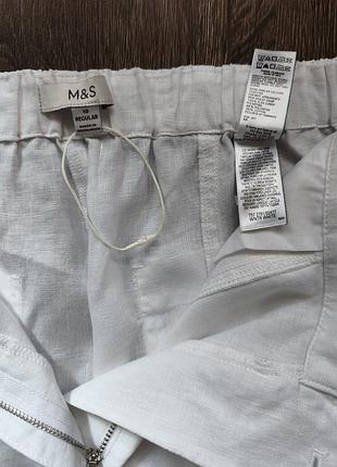 Белые льняные брюки-карго от marks &amp; spencer, 100% лен 9