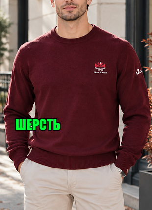 🤩1+1=3** шикарный шерстяной теплый мужской свитер бордо glenmuir, размер 52 - 54
