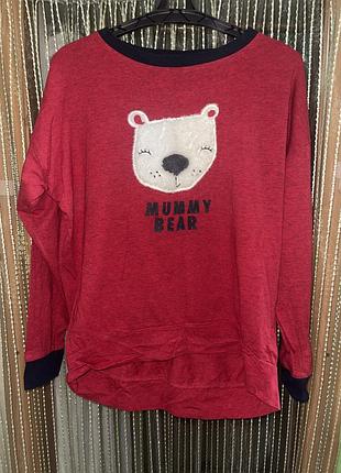 Новорічна піжамна кофта next «mummy bear» | розмір s tall (36-38)