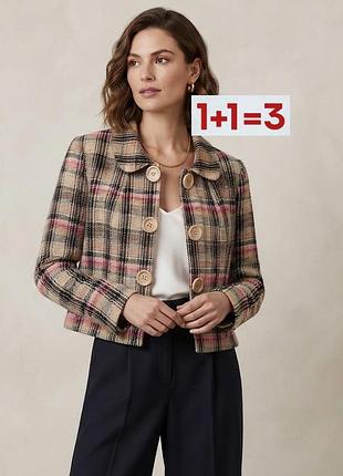 1+1=3 🎁 винтажный укороченный твидовый пиджак жакет блейзер
