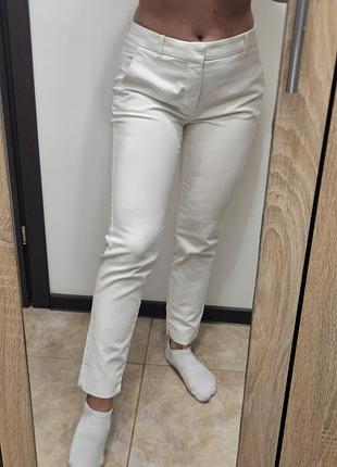 Брюки жіночі zara класичні білі s/42
