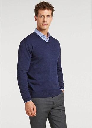 Джемпер чоловічий dunnes stores темно-синій, розмір l (41-43in), 50% меринос