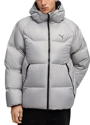 Куртка мужская puma hooded down puffer jacket серая