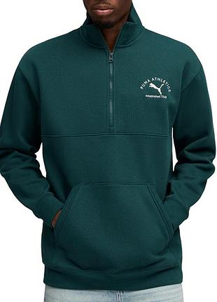 Толстовка чоловіча puma class half zip sweater зелена