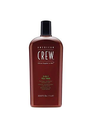 Шампунь, кондиціонер і гель для душу 3 в 1 american crew tea tree 1000 мл