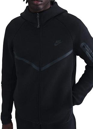 Толстовка чоловіча nike m nk tch flc fz wr hoodie чорна