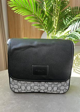 ❌ coach sprint map 25 black leather/grey canvas