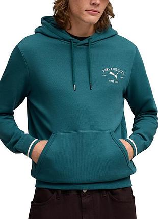 Мужская толстовка puma class graphic hoodie tr зеленая