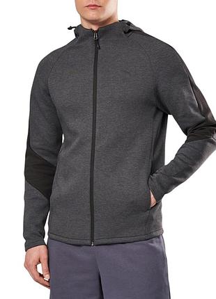 Мужская толстовка puma evostripe core fz hoodie графитовая
