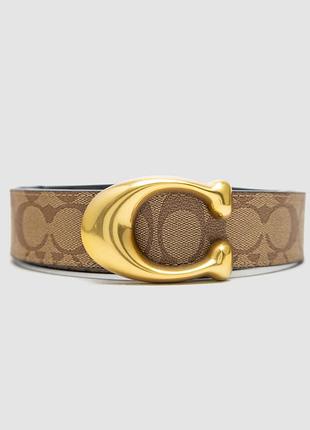 💫 coach belt kit grey/brown canvas with gold fittings
