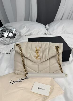 Сумка loulou puffer medium in light cream