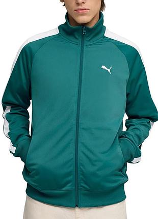 Мужская толстовка puma ess t7 poly track jacket зеленая