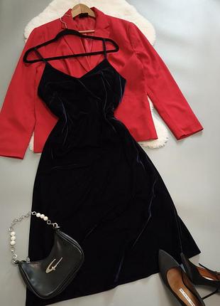 Элегантное бархатное платье комбинация в стиле slip dress