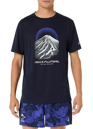 Футболка мужская asics fujitail logo ss top темно-синяя
