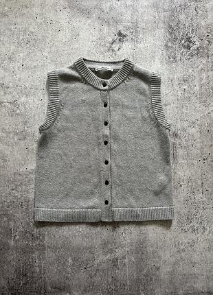 Жилетка жіноча плотна вʼязана тепла на ґудзиках abercrombie&fitch xs сіра