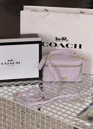 Сумка coach rainer crossbody bag 18 with quilting лавандовый