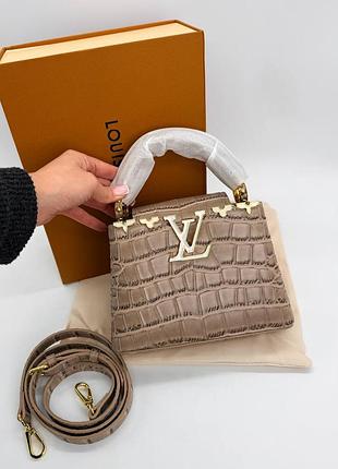 Жіноча сумка преміум capucines mini beige croco