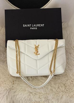 Сумка yves saint laurent loulou puffer medium белый