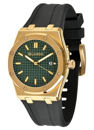 Guardo 012752-2 мужские часы зеленый циферблат силиконовый ремешок