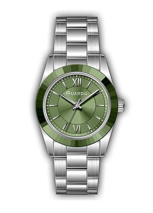 Guardo premium 012805-3 женские часы зелёный циферблат стальной браслет