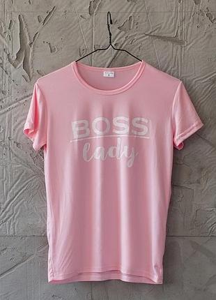 Женская футболка boss lady pink