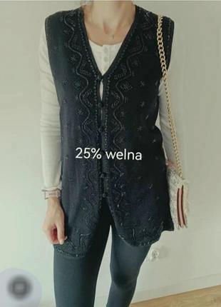 Распродажа 2+1 жилетка безрукавка 25% шерсти стеклярус винтаж бохо