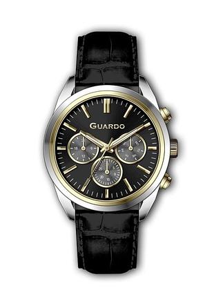 Guardo 012836-4 мужские часы черный циферблат кожаный ремешок