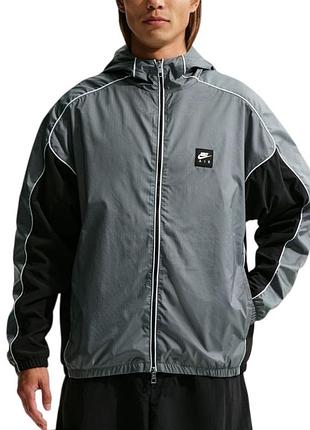 Ветровка мужская nike m nk air fz hybrid utl jkt hd серая