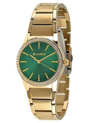 Guardo premium 012775-2 женские часы зелёный циферблат стальной браслет