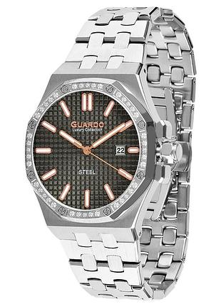 Guardo luxury s03009-2 мужские часы серый циферблат стальной браслет