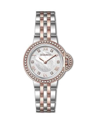 Guardo premium 012798-3 жіночий годинник білий циферблат сталевий браслет