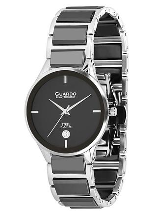 Guardo s03001-2 жіночий годинник чорний циферблат браслет з керамікою