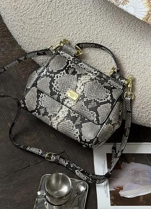 Сумка dolce&gabbana sicily - premium рептилия серая 21cm