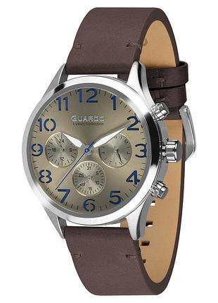 Guardo s01353-1 чоловічий годинник синій та коричневий циферблат шкіряний ремінець