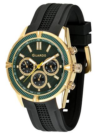 Guardo 012758-4 мужские часы зеленый циферблат силиконовый ремешок