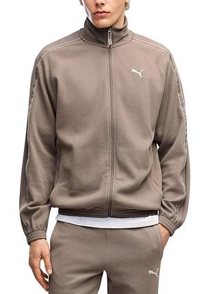 Толстовка мужская puma class relaxed material track jacket бежевая
