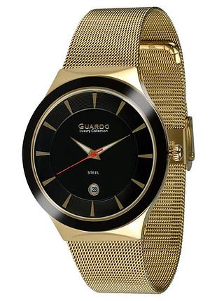Guardo luxury s02101-2 жіночий годинник чорний циферблат сталевий браслет