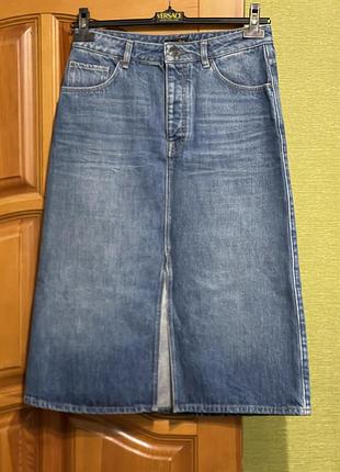 Юбка джинсовая миди massimo dutti p.40-42 (m-l)