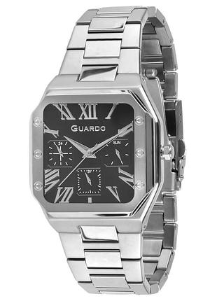 Guardo premium 012726-1 чоловічий годинник чорний циферблат сталевий браслет