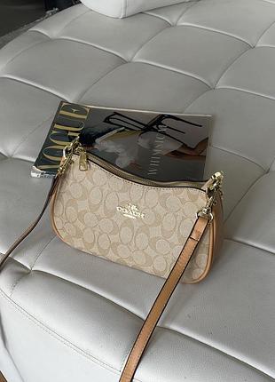 Сумка coach bolso de hombro teri песочный