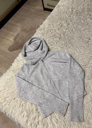 Кофта зипка худи женская cropp стильная серая теплая
