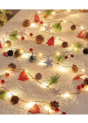 Гирлянда на батарейках 3 м 30 led string light merry christmas рождественская декоративная гирлянда на батарейках