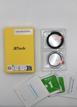 Защитный чехол с каленым стеклом jetech для google pixel watch 1 / 2 / 3 (41mm), комплект 2 шт.