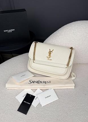Сумка niki in grained lambskin milk / gold