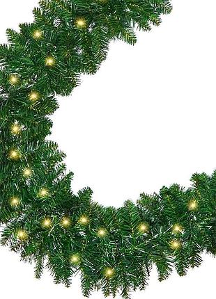 Новогодняя гирлянда с подсветкой длиной 2,7 м lighted christmas garland декоративная еловая ветвь