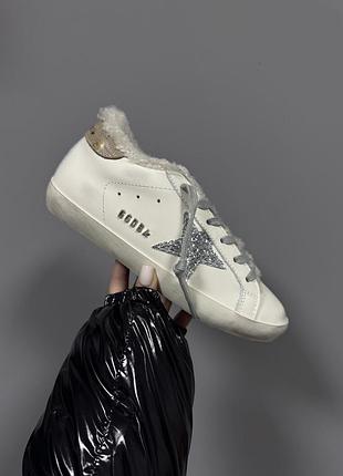 Golden goose | superstar white / silver / beige fur premium ❄️